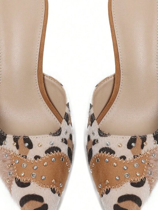 Apricot Sexy Women's Pointed Toe Slip-On Stiletto Heels - Picture 7 of 9